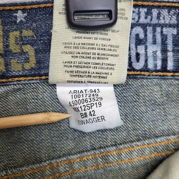 Ariat Jeans Mens 32x32 M5 Slim Straight Western Workwear Cowboy Blue Denim - Picture 11 of 11